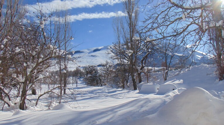 Molto suggestiva la Maiella innevata